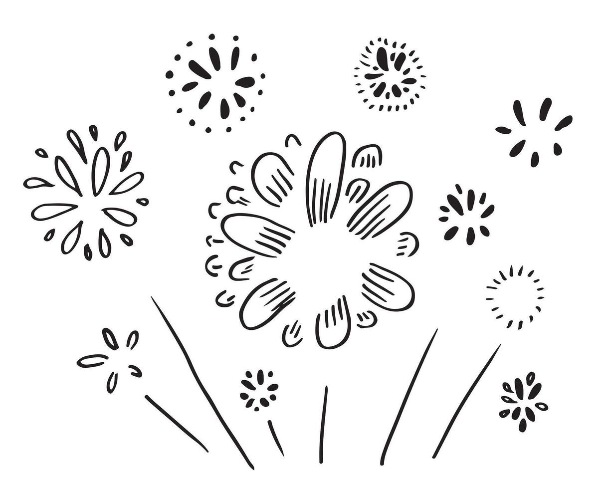set of doodle starburst isolated on white background hand drawn from sunburst. design elements. vector illustration.