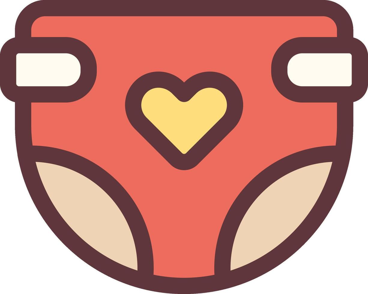 diaper icon with heart shape vector