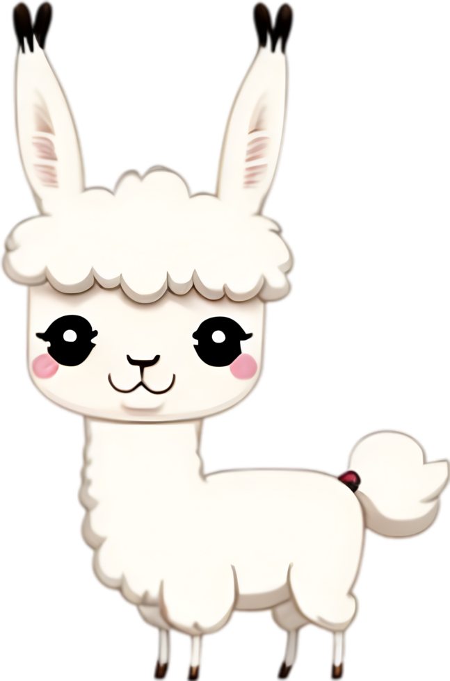 AI generated Close-up of a cute cartoon llama icon. png