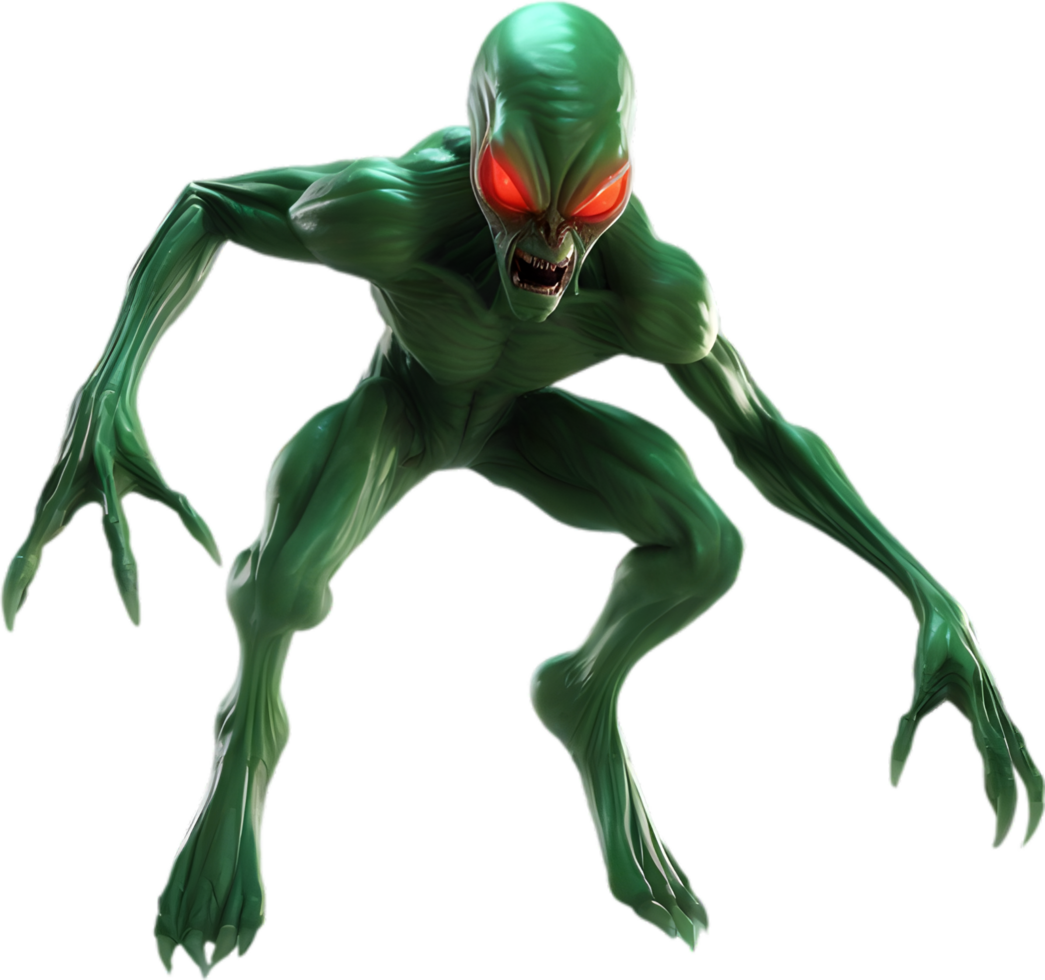 AI generated Close-up of a scary alien image. png