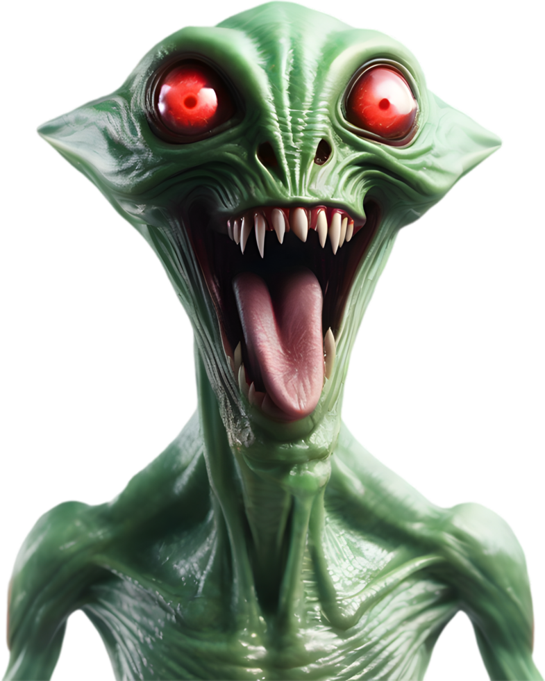 AI generated Close-up of a scary alien image. png