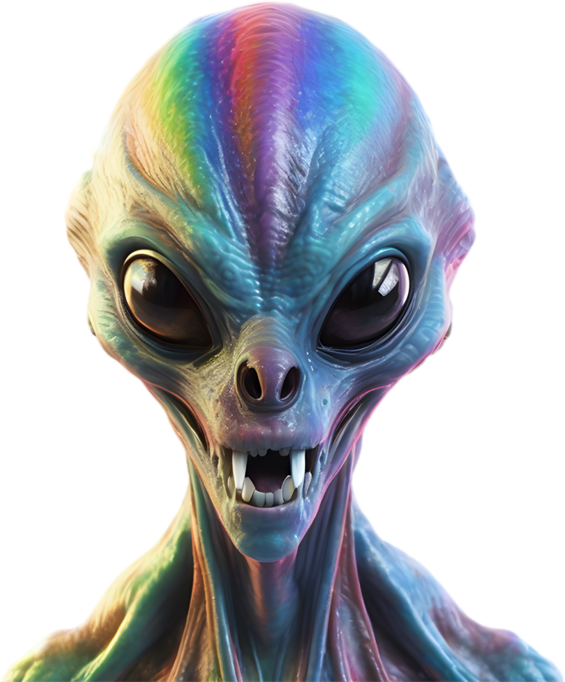 AI generated Close-up of a scary alien image. png