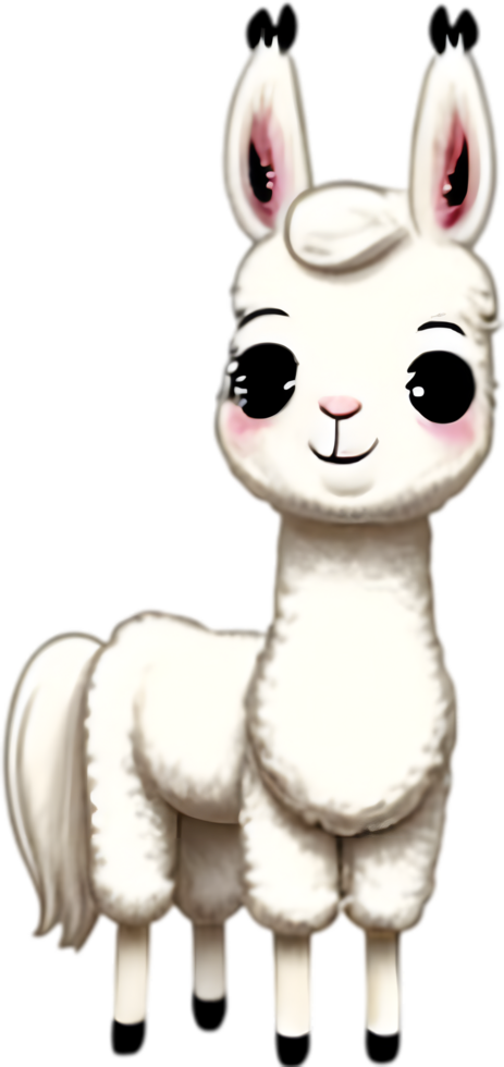 AI generated Close-up of a cute cartoon llama icon. png