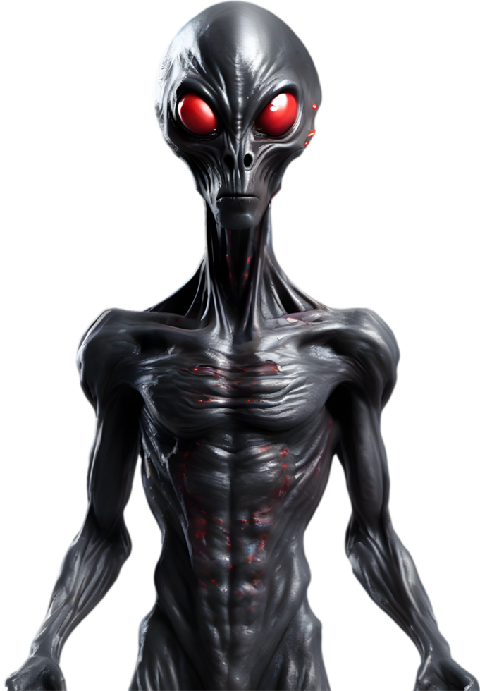 AI generated Close-up of a scary alien image. png
