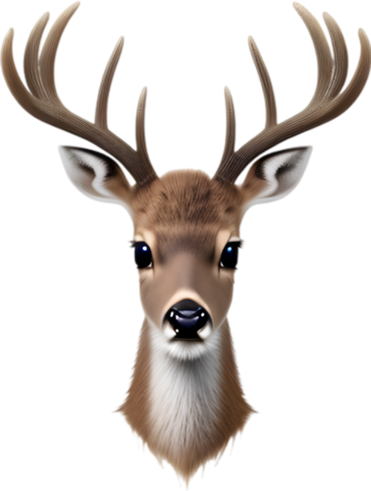 AI generated Close-up of a cute cartoon Marsh Deer Icon. png