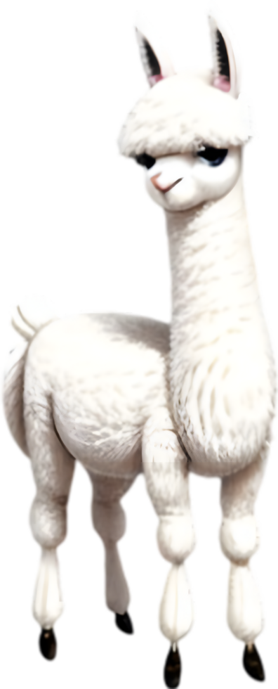 AI generated Close-up of a cute cartoon llama icon. png