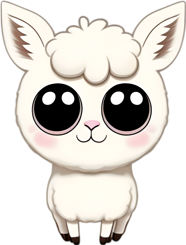 AI generated Close-up of a cute cartoon llama icon. png