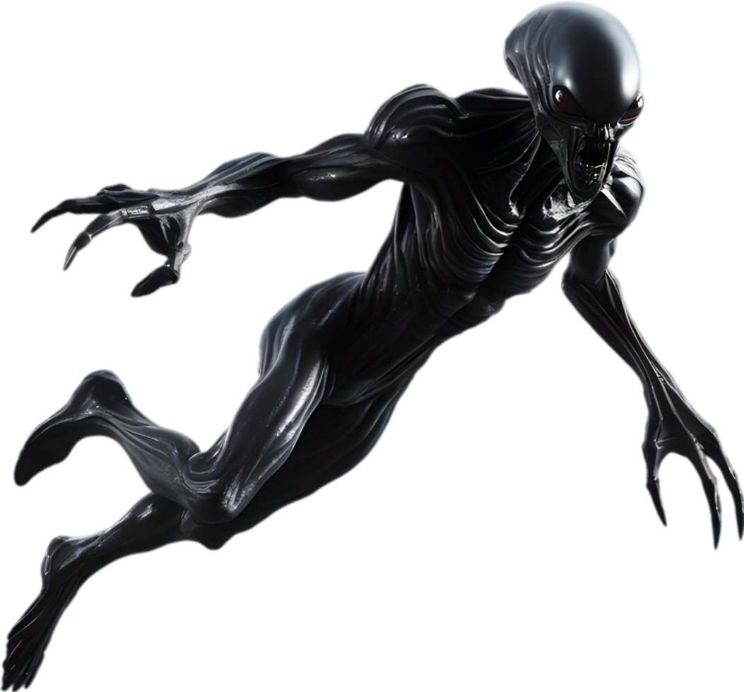 AI generated Close-up of a scary alien image. png
