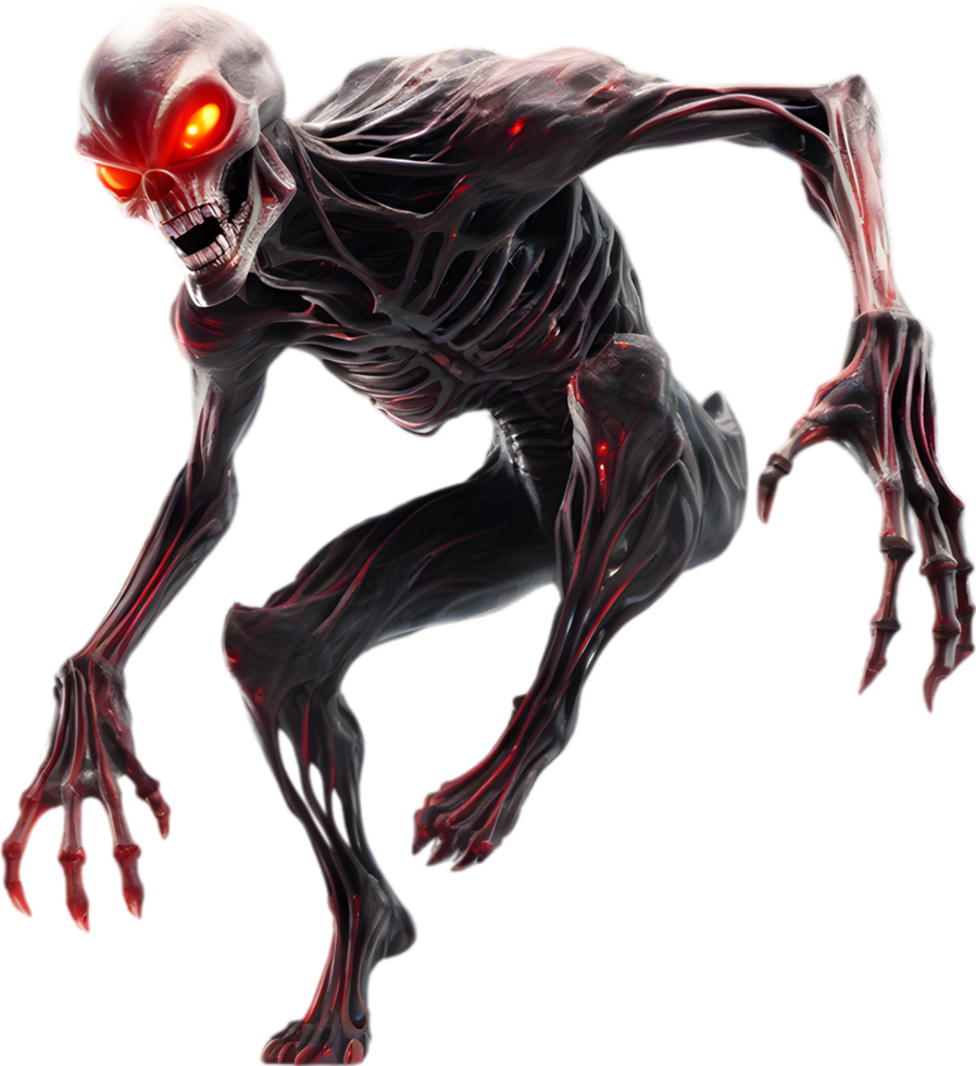 AI generated Close-up of a scary alien image. png