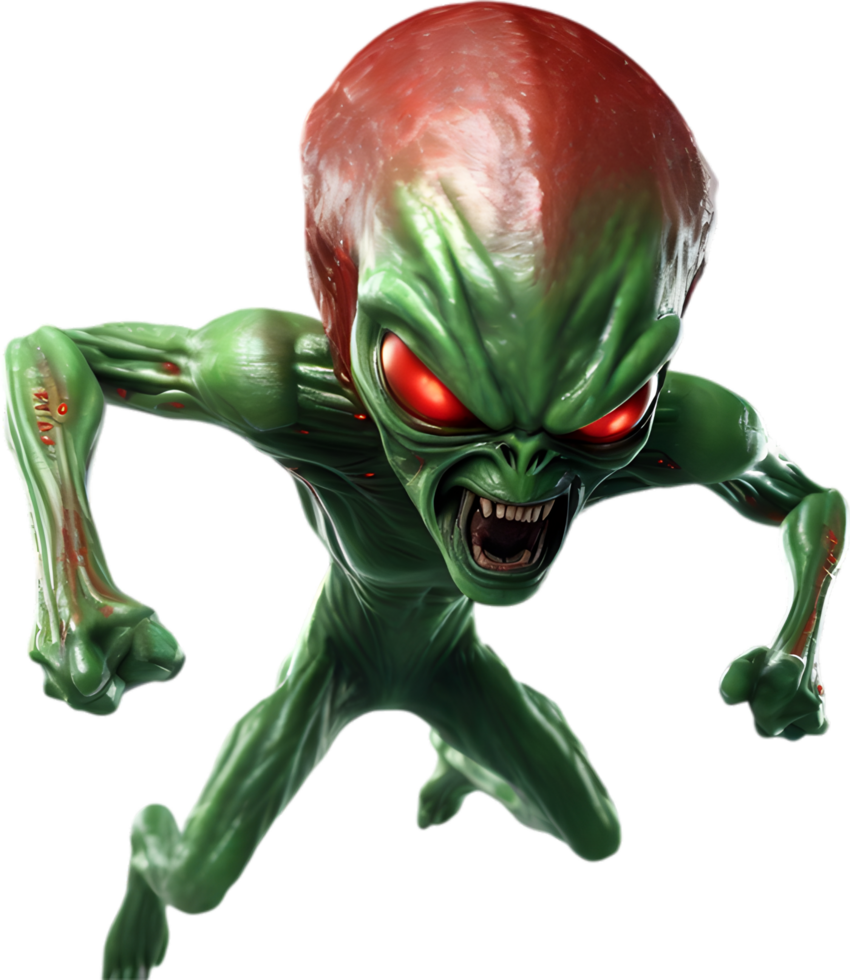 AI generated Close-up of a scary alien image. png