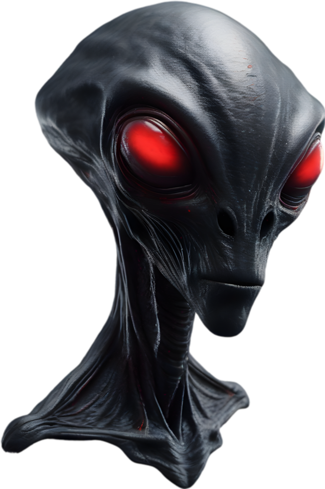 AI generated Close-up of a scary alien image. png