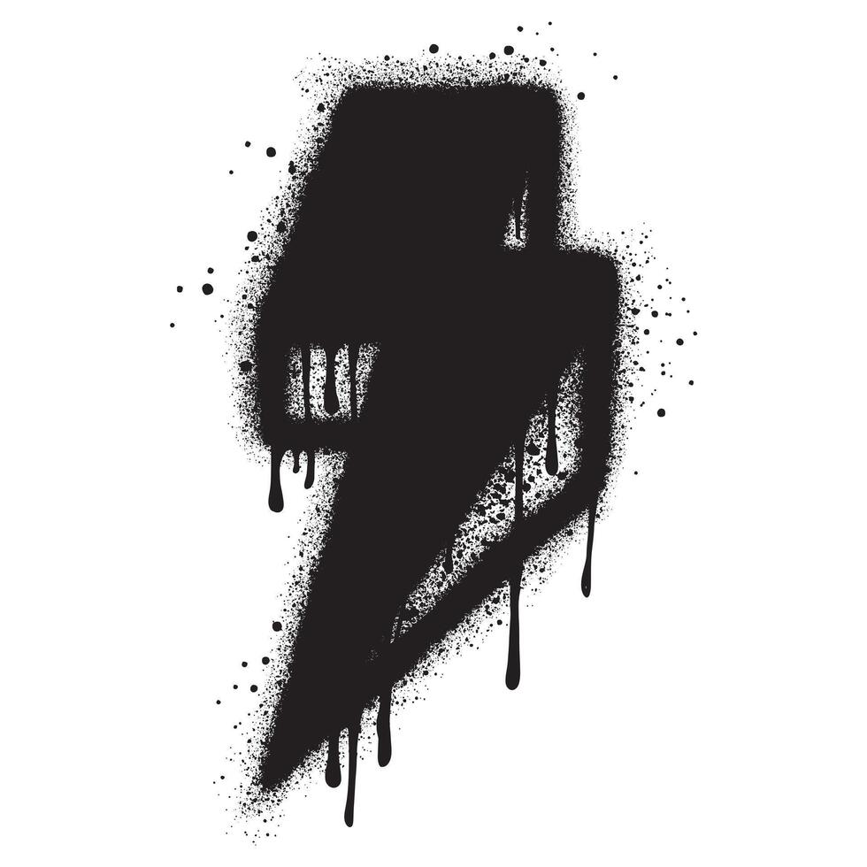 Spray Painted Graffiti thunderbolt Sprayed isolated with a white background. vector