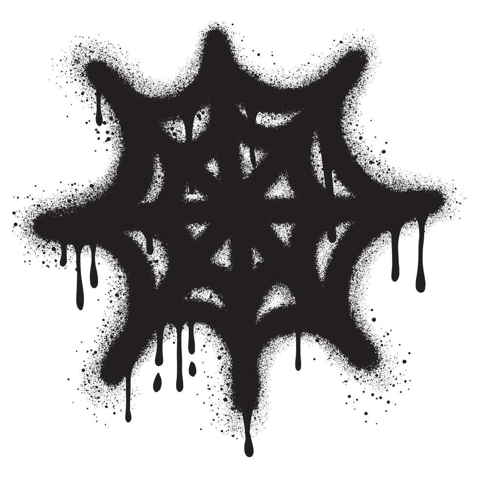 Spray Painted Graffiti spider web Sprayed isolated with a white background. vector