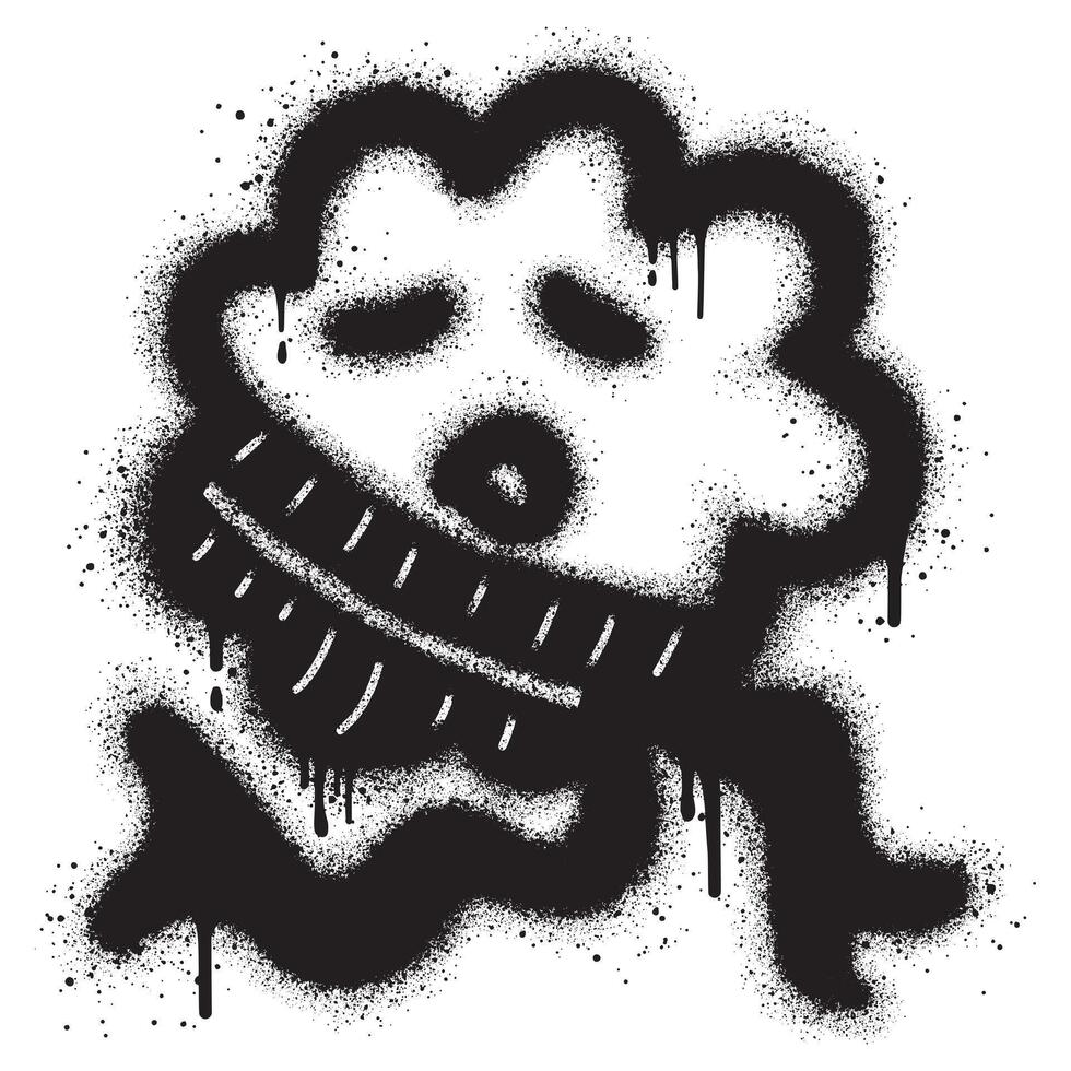 Spray Painted Graffiti cloud icon Sprayed. graffiti cloud icon with over spray in black over white. Vector illustration.