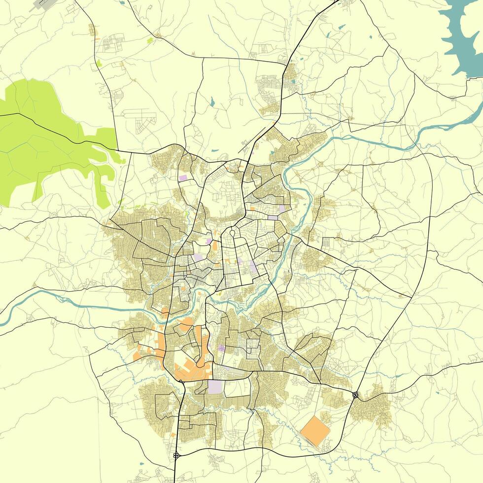 City map of Kaduna Nigeria vector