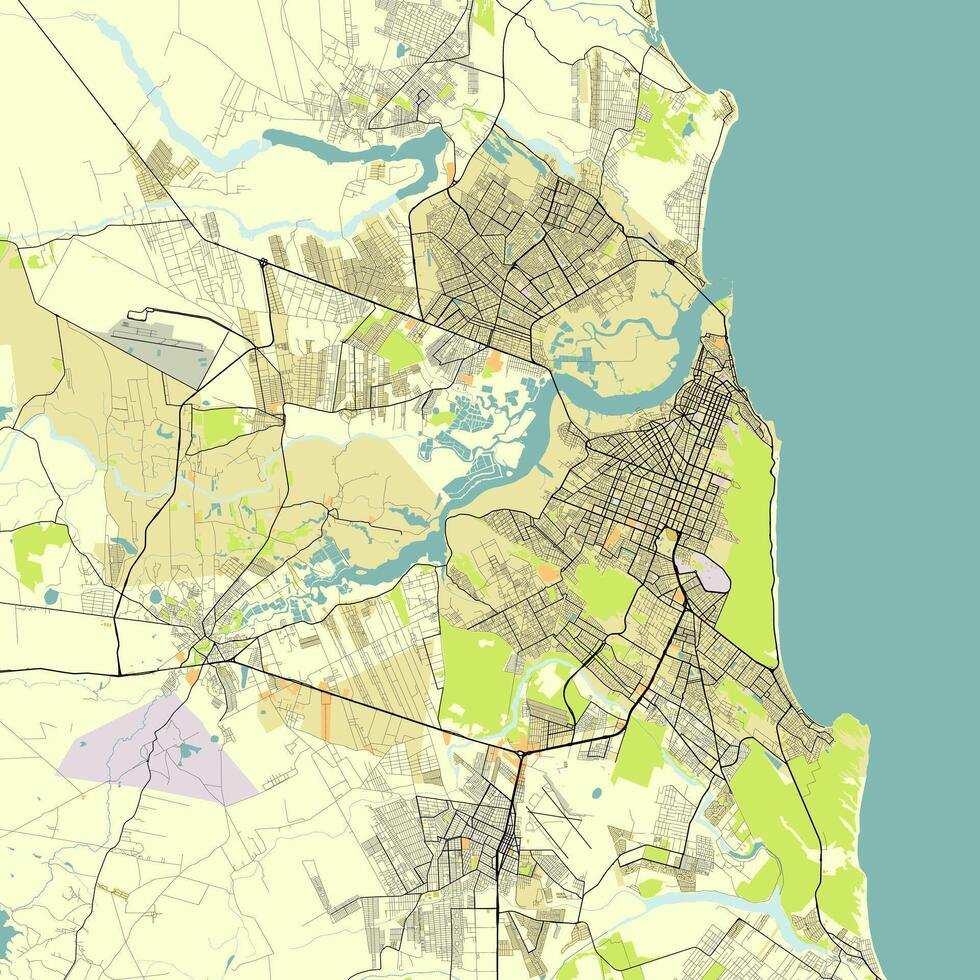 Map of Natal, State of Rio Grande do Norte, Brazil vector