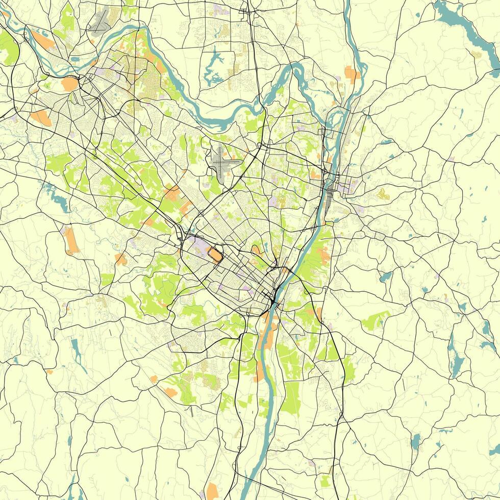 City map of Albany New York USA vector