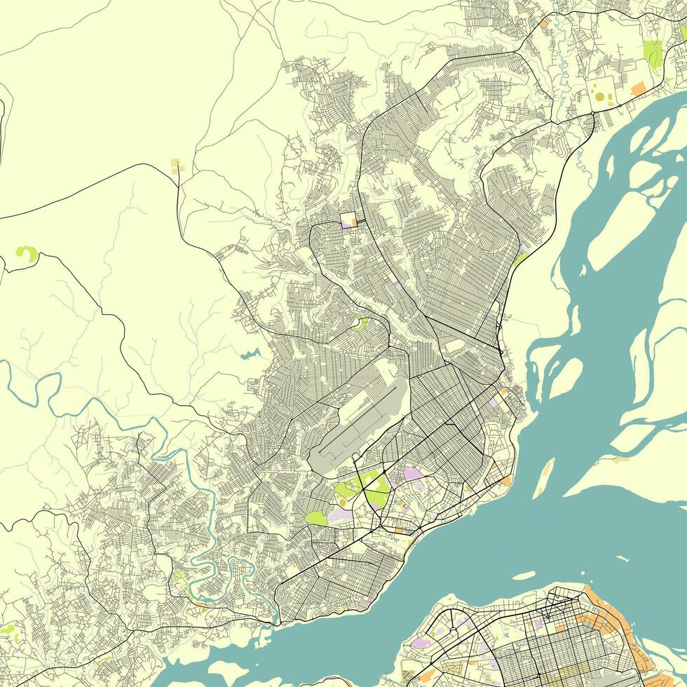 ciudad mapa de Brazzaville república de el congo vector