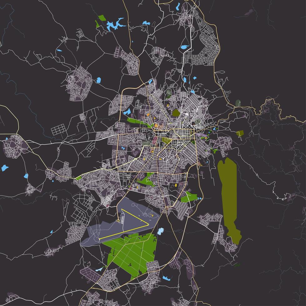 ciudad mapa de asmara, eritrea vector