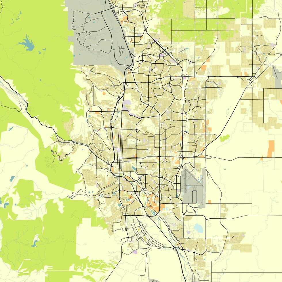 City map of Colorado Springs, Colorado, USA vector