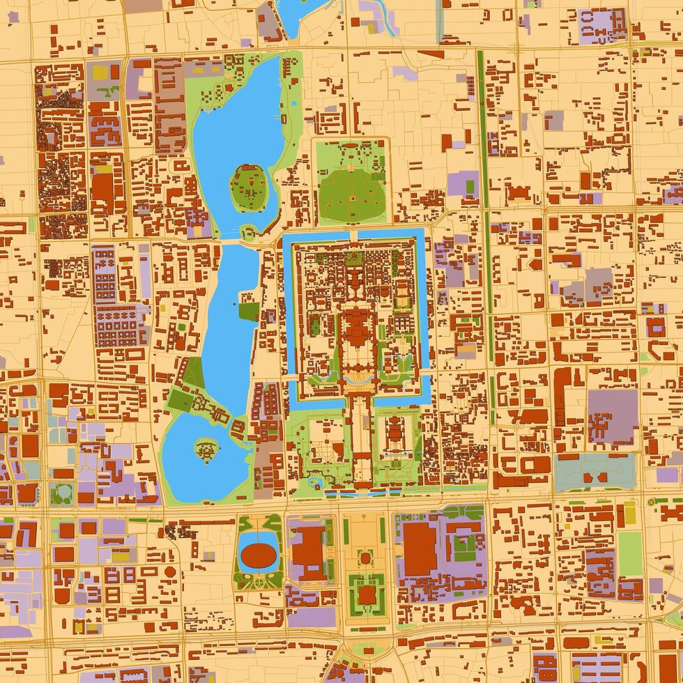 The forbidden city map, Beijing China vector