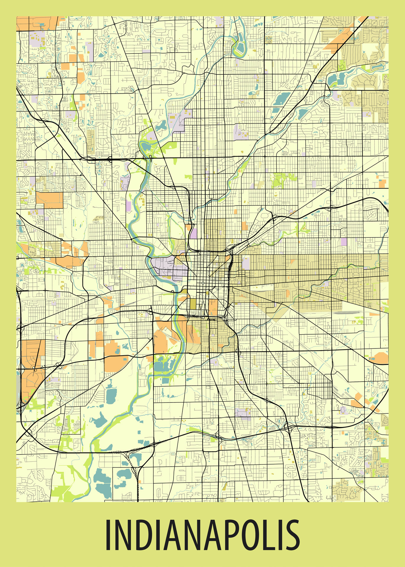 Poster Map Art Of Indianapolis Indiana USA 42366794 Vector Art At Poster Map Art Of Indianapolis Indiana Usa Vector
