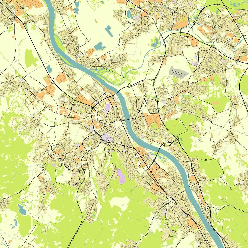 ciudad mapa de bonn Alemania vector