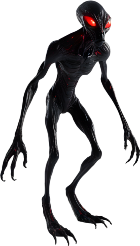AI generated Close-up of a scary alien image. png