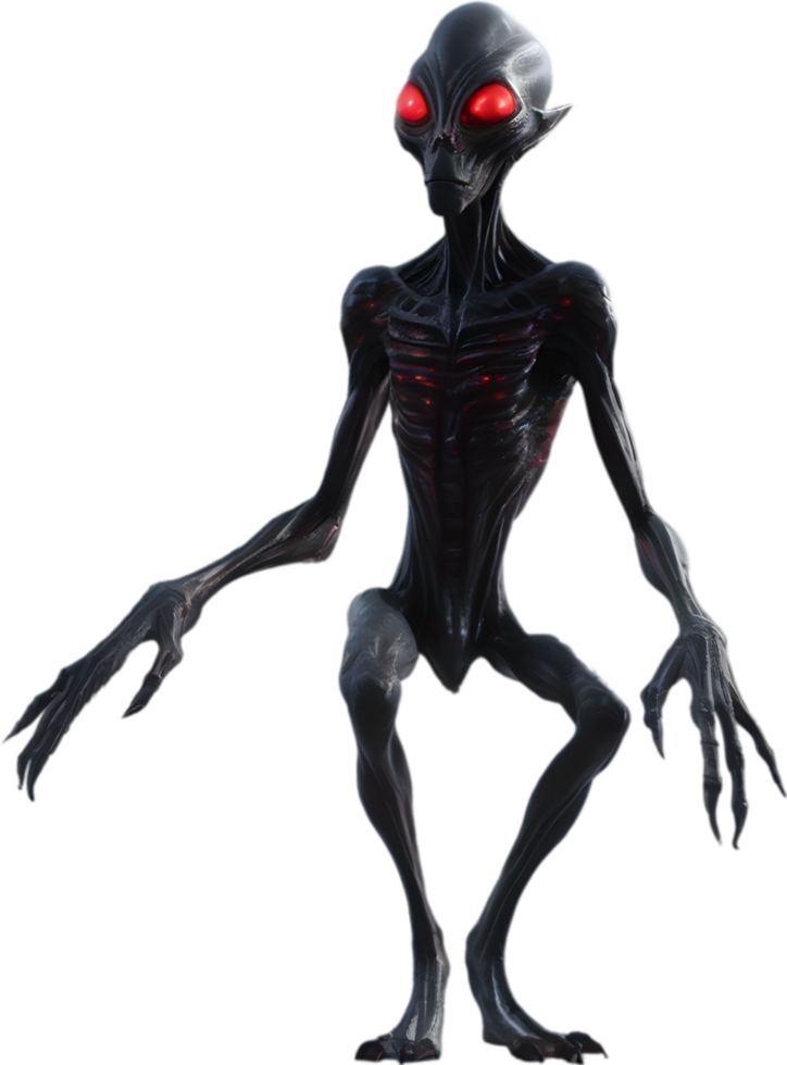 AI generated Close-up of a scary alien image. png