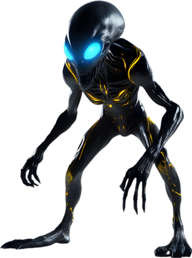 AI generated Close-up of a scary alien image. png