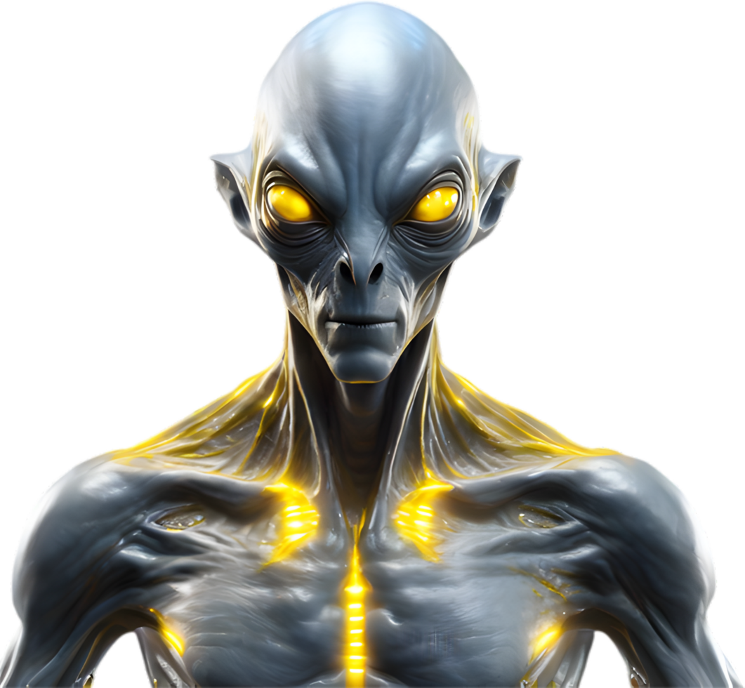 AI generated Close-up of a scary alien image. png