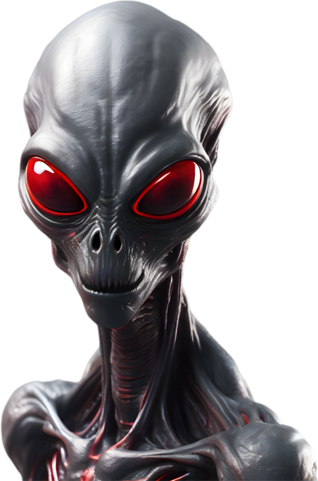 AI generated Close-up of a scary alien image. png