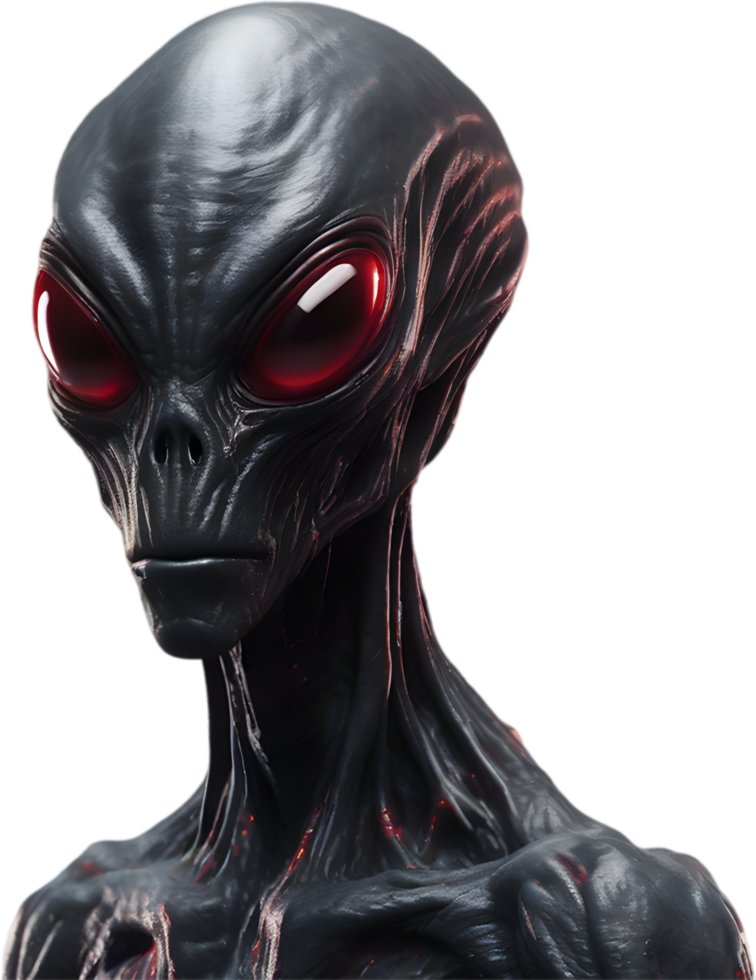 AI generated Close-up of a scary alien image. png