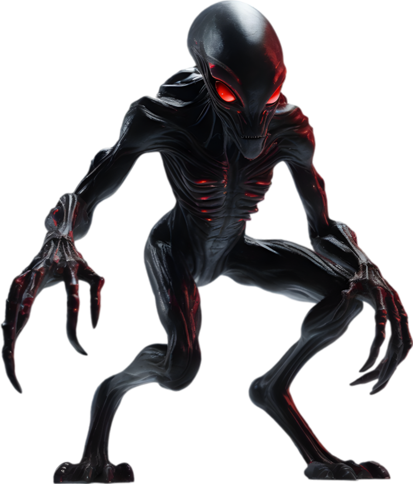 AI generated Close-up of a scary alien image. png