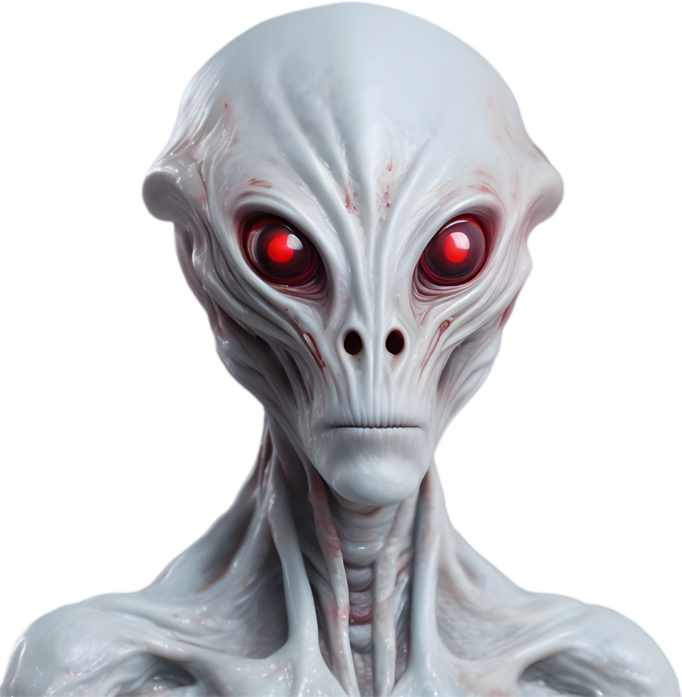 AI generated Close-up of a scary alien image. png