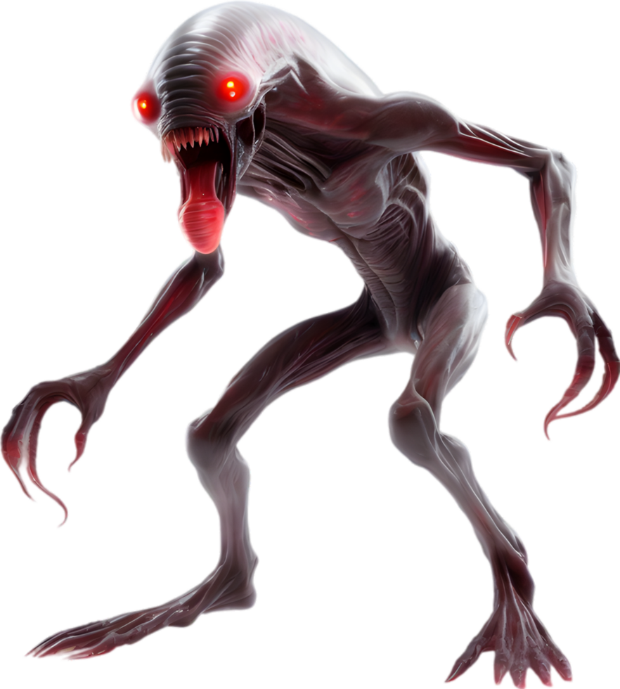 AI generated Close-up of a scary alien image. png
