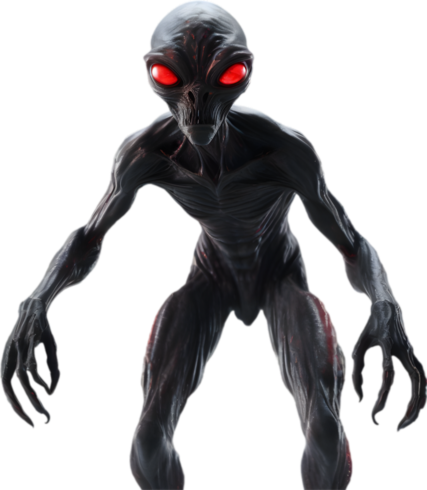 AI generated Close-up of a scary alien image. png