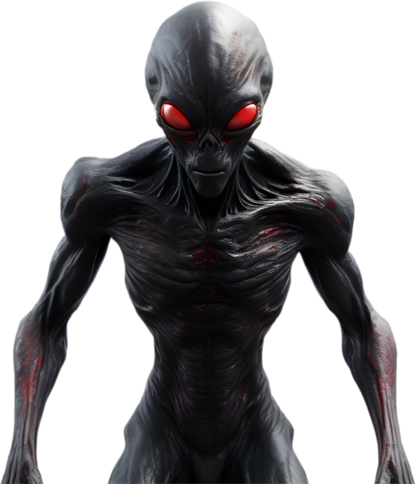 AI generated Close-up of a scary alien image. png