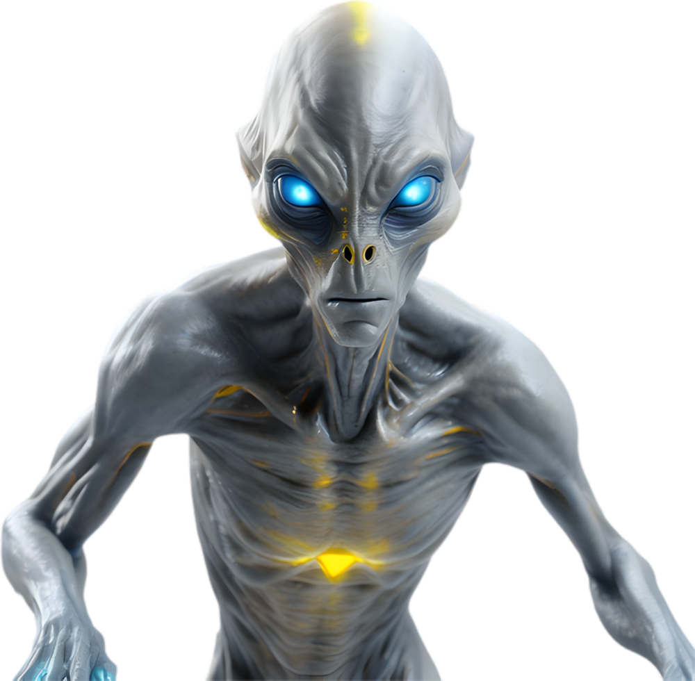 AI generated Close-up of a scary alien image. png