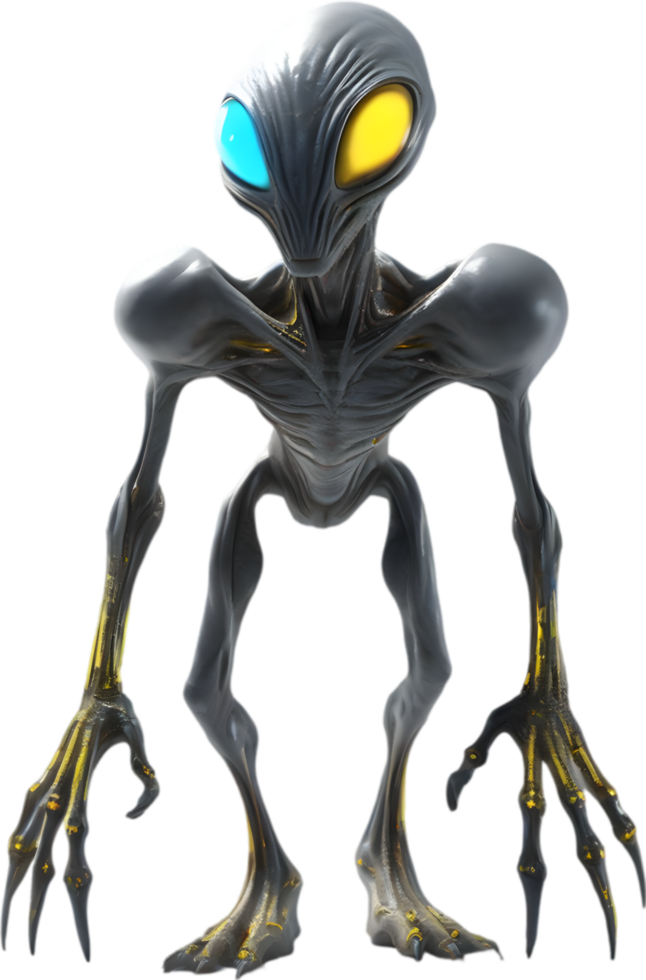 AI generated Close-up of a scary alien image. png
