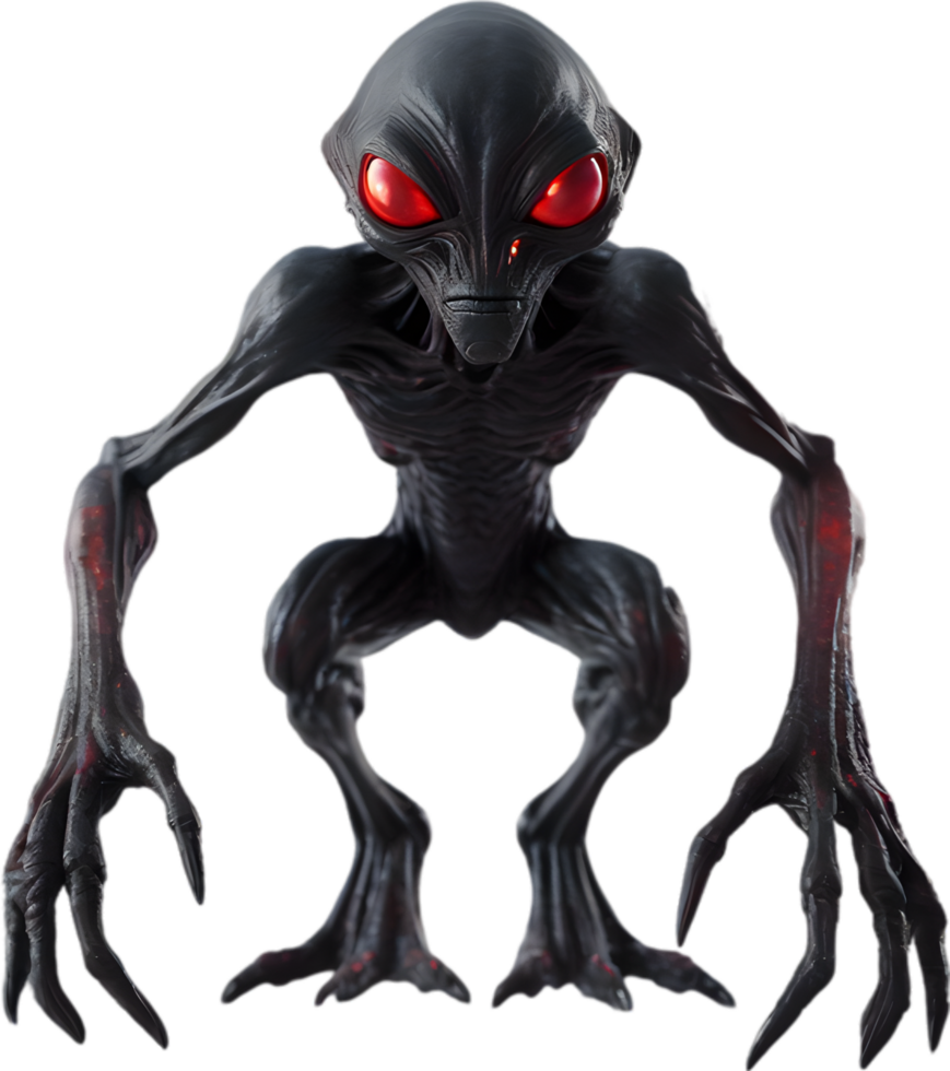 AI generated Close-up of a scary alien image. png