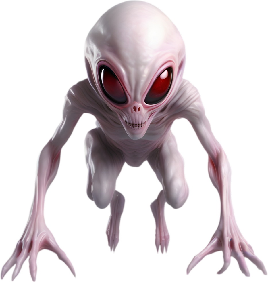 AI generated Close-up of a scary alien image. png