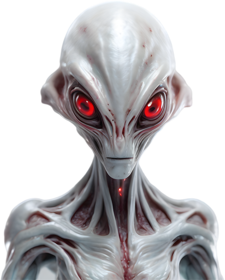 AI generated Close-up of a scary alien image. png
