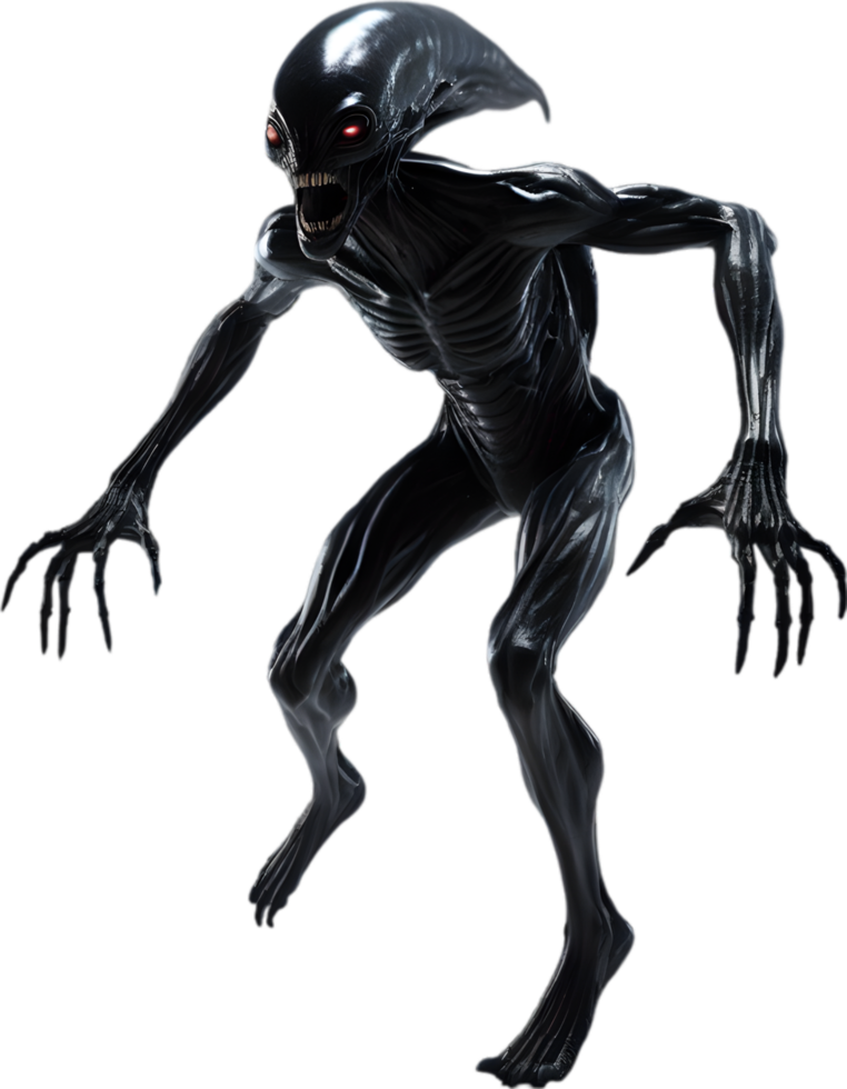 AI generated Close-up of a scary alien image. png