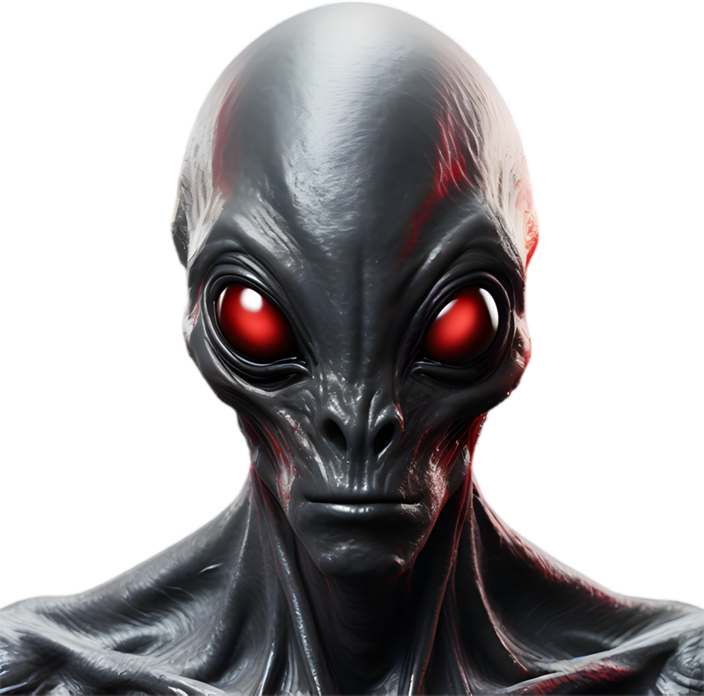 AI generated Close-up of a scary alien image. png