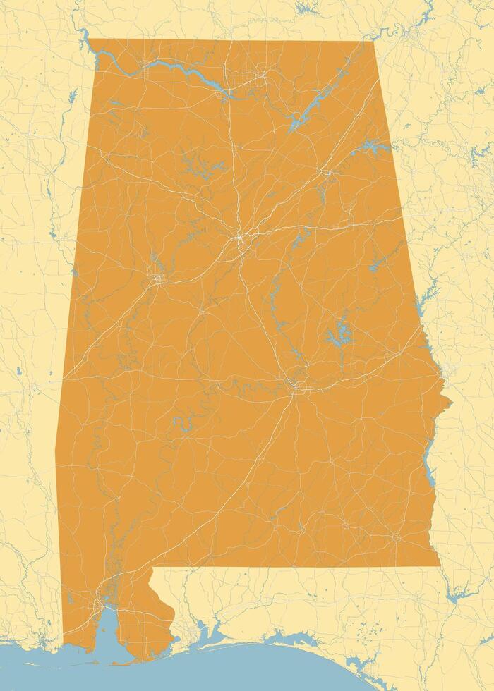 Alabama Map Art vector illustration