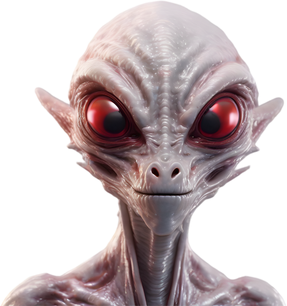 AI generated Close-up of a scary alien image. png