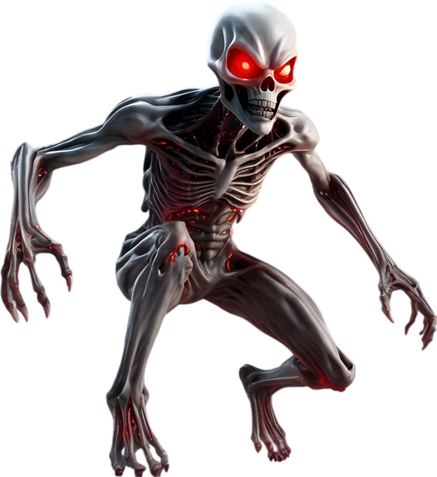 AI generated Close-up of a scary alien image. png