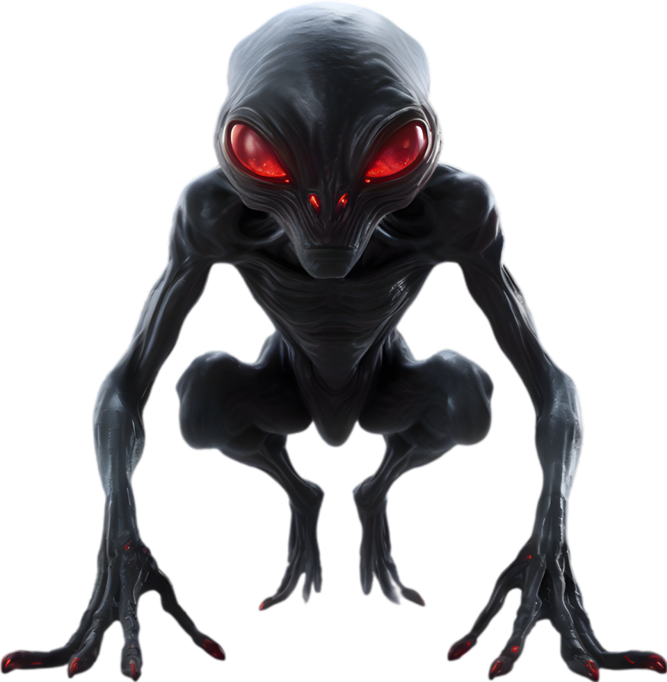 AI generated Close-up of a scary alien image. png
