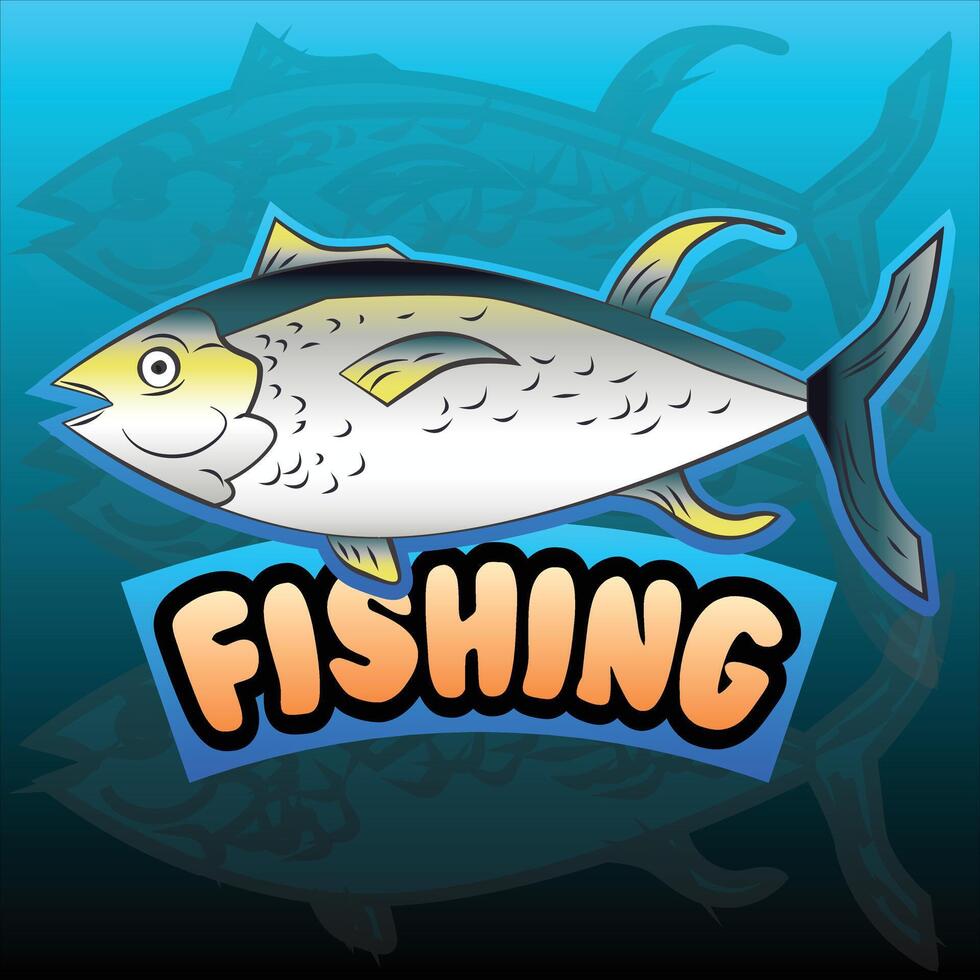 Fishing Sign and Badge Vector Illustration